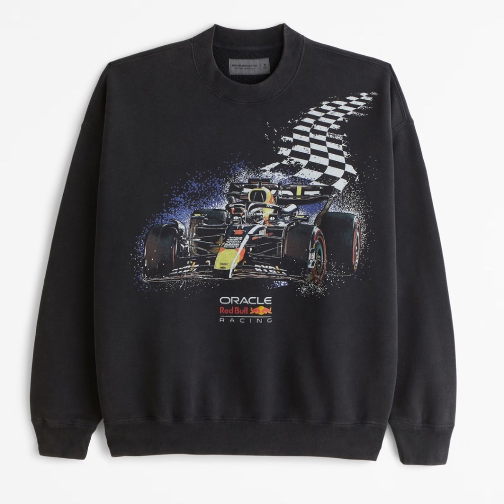 Abercrombie & Fitch Oracle Red Bull Racing Graphic Crew Sweatshirt